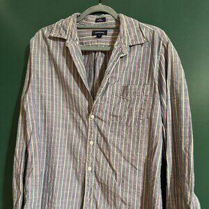 JCrew Men's Slim Untucked cotton oxford shirt, Striped